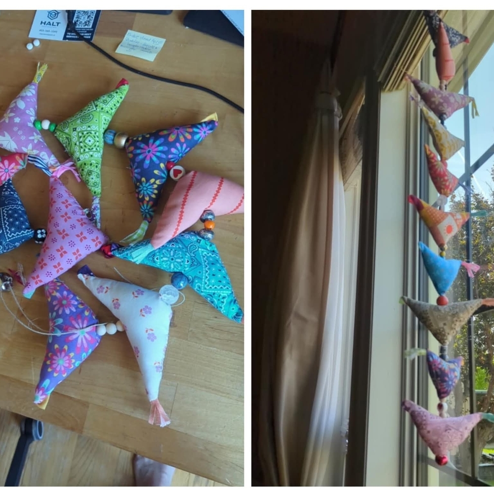 Vibrant Fabric Prosperity Hens